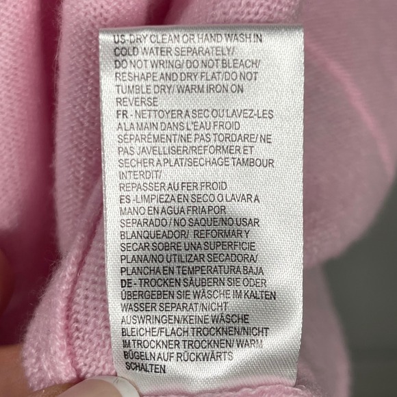 Minnie‎ Rose Light Pink 100% Cashmere Collared V Neck Tight Knit Sweater Size 2X - Picture 14 of 16